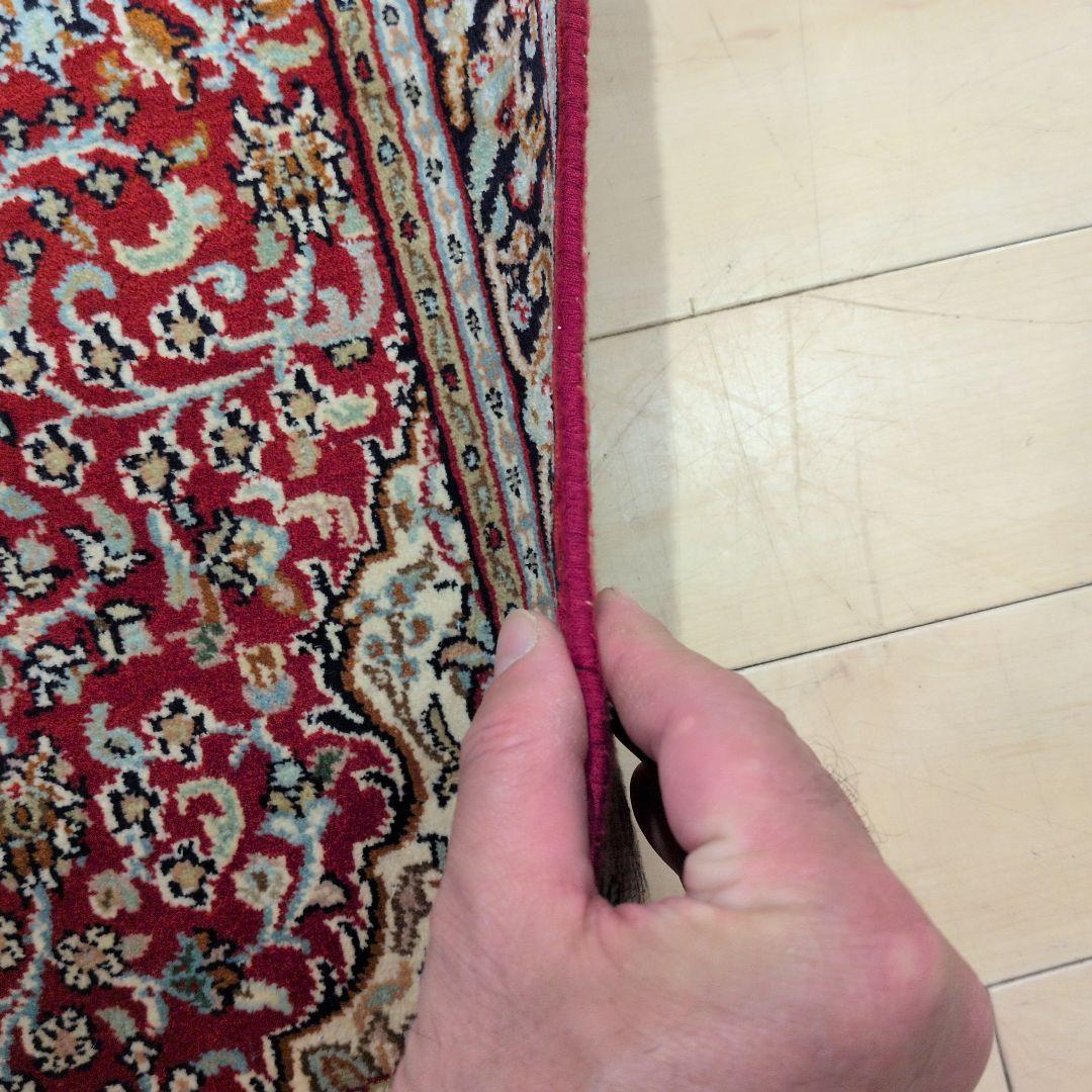 63x95cmカシミール手織りマット(048)インド・パキスタン・ペルシャ