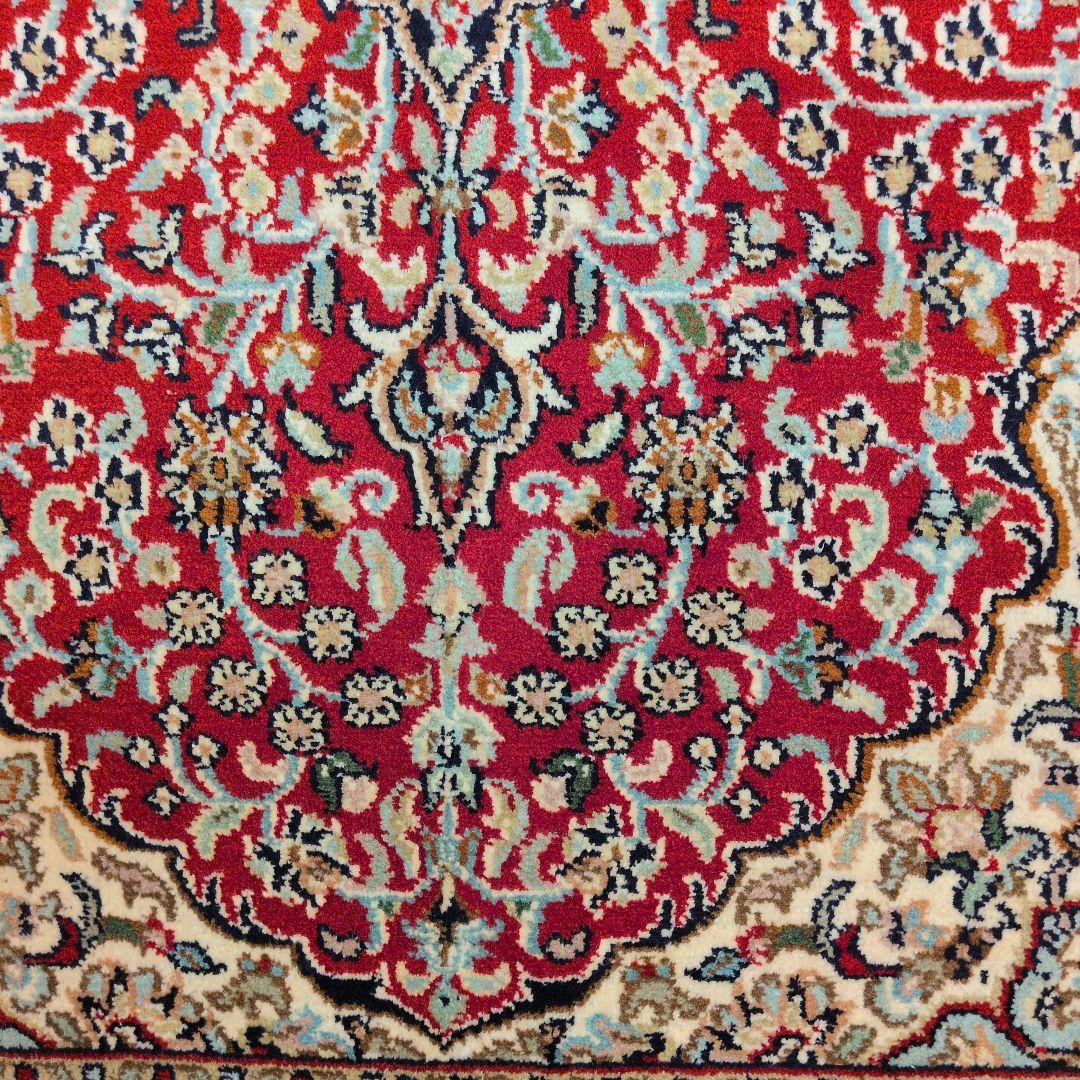 63x95cmカシミール手織りマット(048)インド・パキスタン・ペルシャ