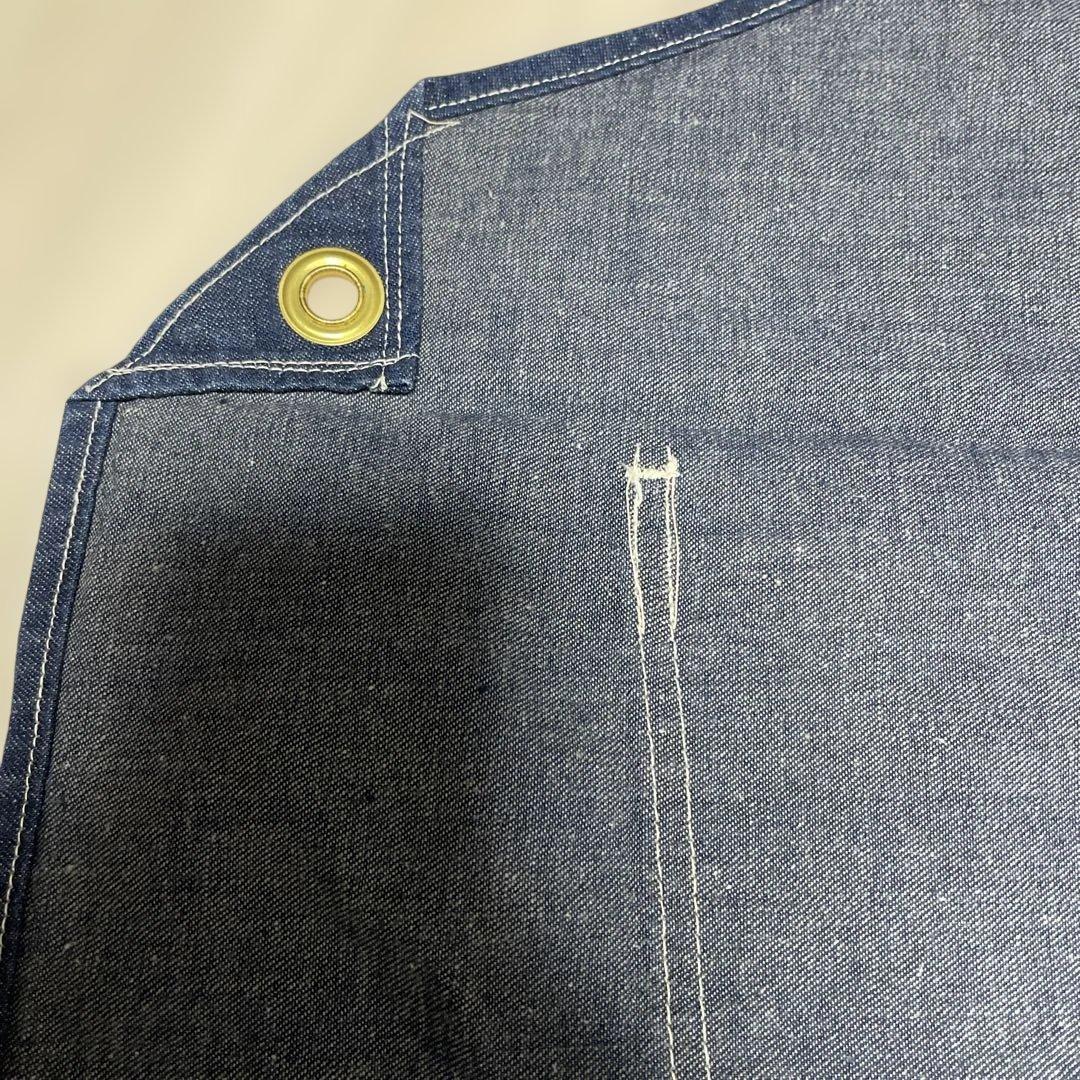 Used 60-70’sデニムエプロン/ワーク/古着 ダークブルー 4ポケット