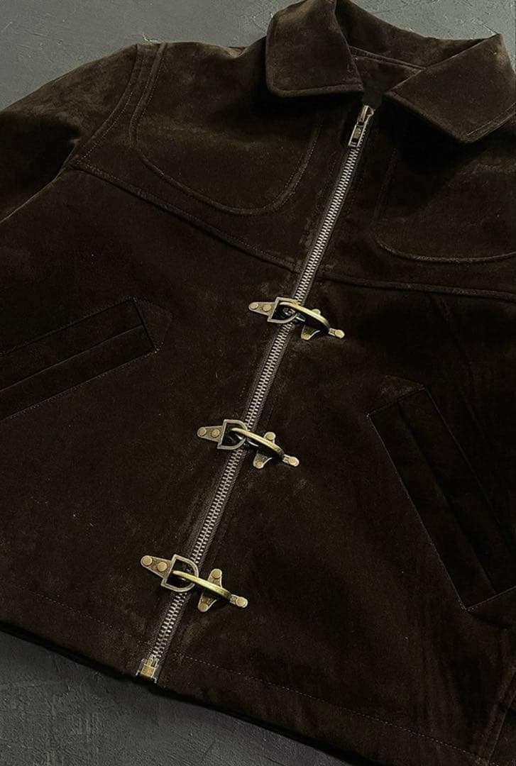 ジャケット・アウター Vintage Suede Patchwork Bomber Jacket