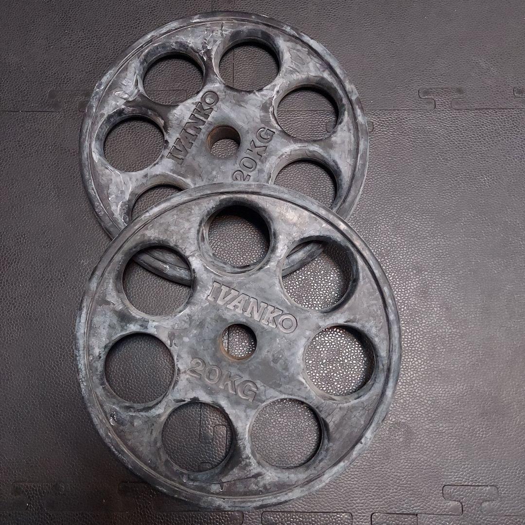 IVANKO オリンピックラバーイージーグリッププレート　20kg2枚セット