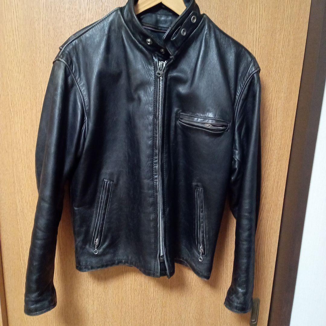 ショットレザーシングルライダースジャケット　インナーライナー付
