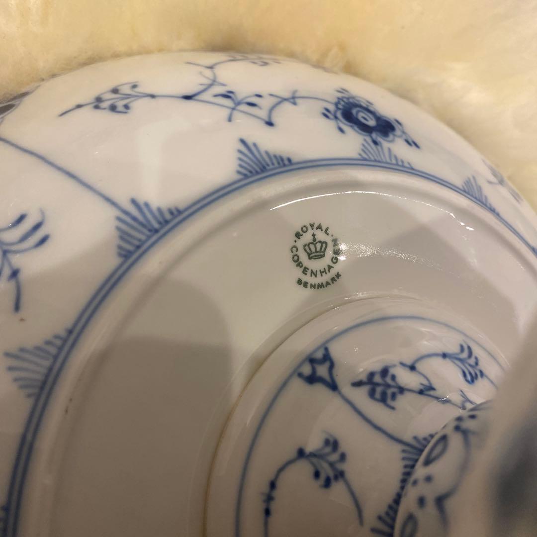 【美品】ロイヤルコペンハーゲン　ブルーフルテッド　フルレース　コンポート1022