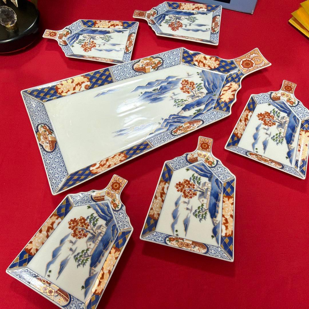 美品　醍醐窯　お正月セット　大皿&銘々皿セット　No.4-26