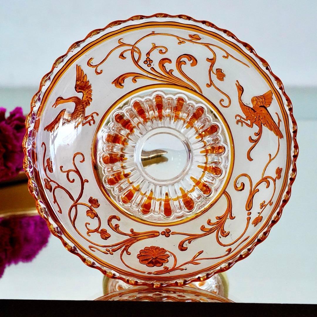 極希少オールドバカラBACCARATルネサンス ブロンズ脚付コンポート/ボウル