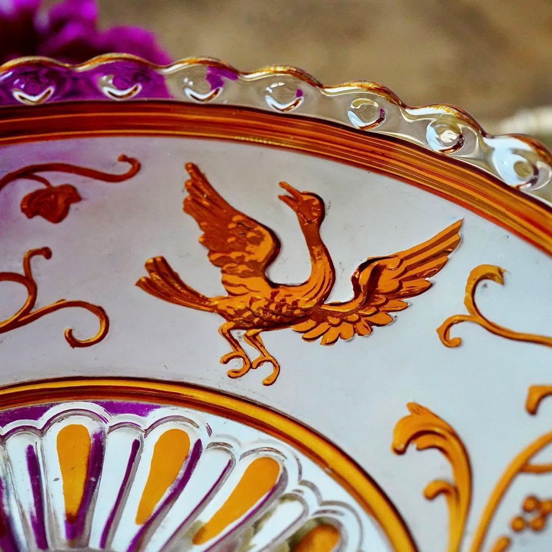 極希少オールドバカラBACCARATルネサンス ブロンズ脚付コンポート/ボウル