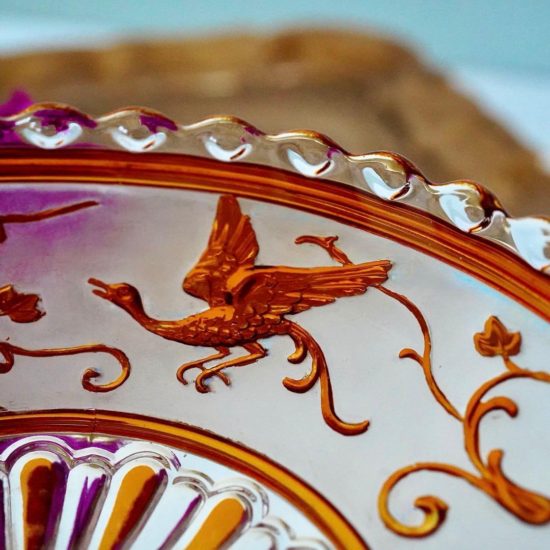 極希少オールドバカラBACCARATルネサンス ブロンズ脚付コンポート/ボウル