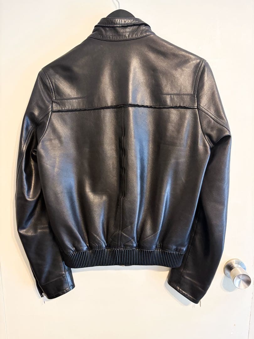 美品 Dior homme ラムレザー ライダースジャケット 46 ブラック M