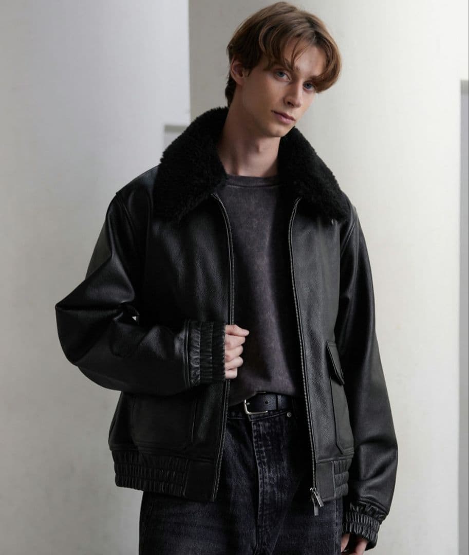 【CLEL】 牛革/カウレザー G-1ブルゾン