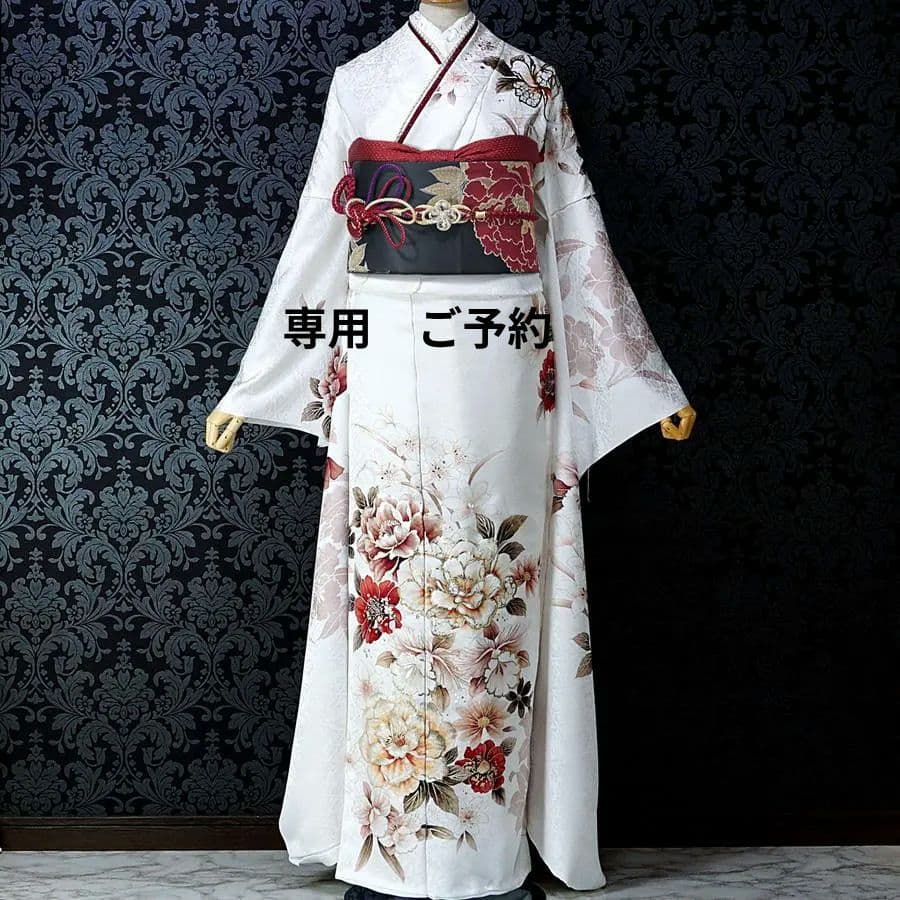 専用　ご予約　振袖セット　オーダー仕立て　白地　刺繍　金彩加工　成人式