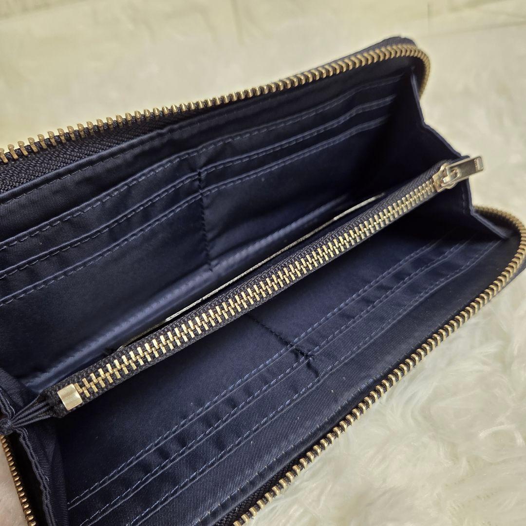 お値下げ【美品】ポーターリフトロングウオレット ネイビー