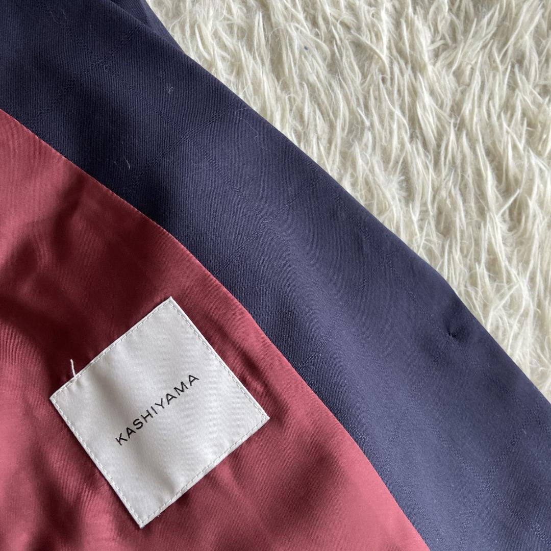 【高級オーダー３Ｌ】特大サイズ　KASHIYAMA　ネイビーセットアップスーツ