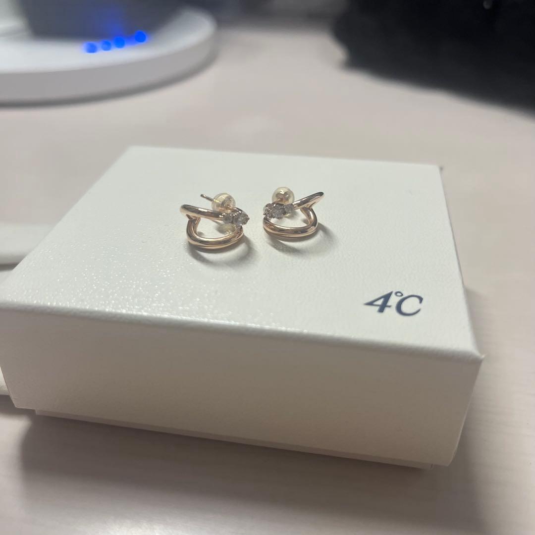 4°C シルバーピアス 両耳 ピンクゴールド