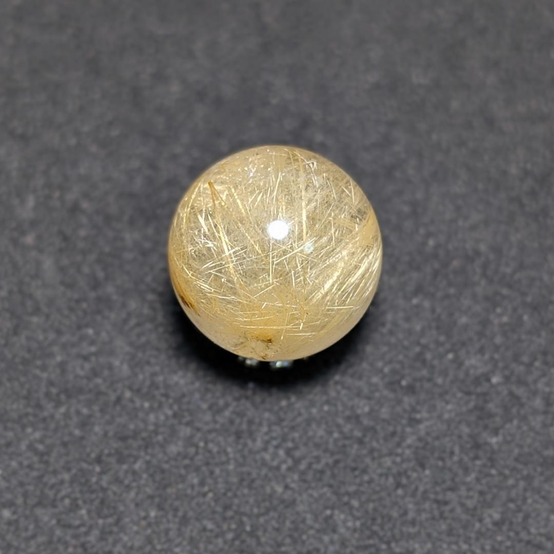 一点物 金色が美しい ゴールドタイチンルチル 13ミリ 極太金針水晶 粒売り