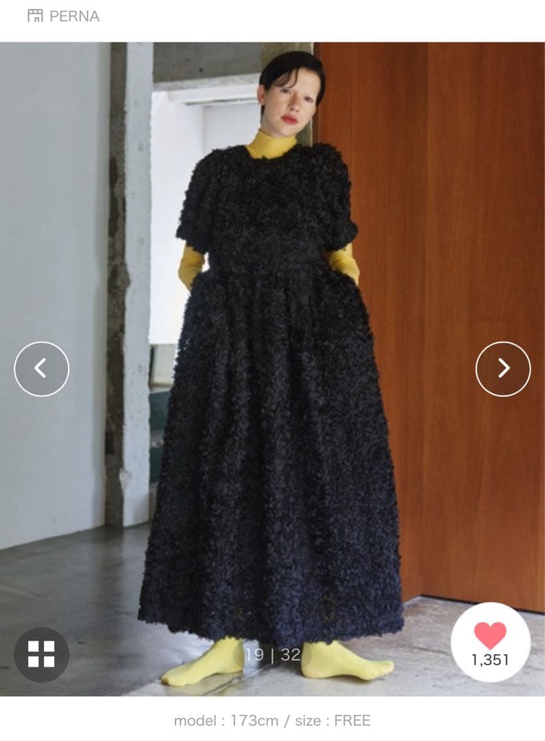 PERNA フラワーオーガンワンピース オケージョンドレス