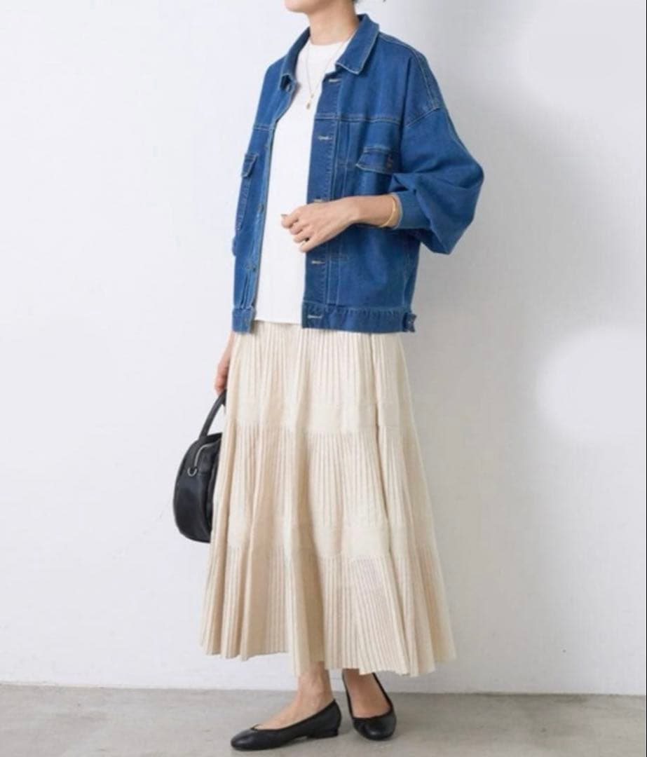 数回着用✳︎プリーツティアードスカート✳︎ホワイト✳︎複数購入でお値下げします！