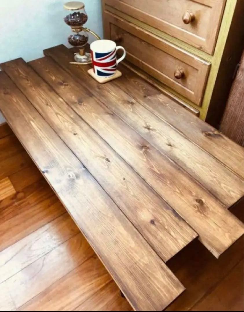 デザイン収納テーブル　折りたたみ　ウォルナット