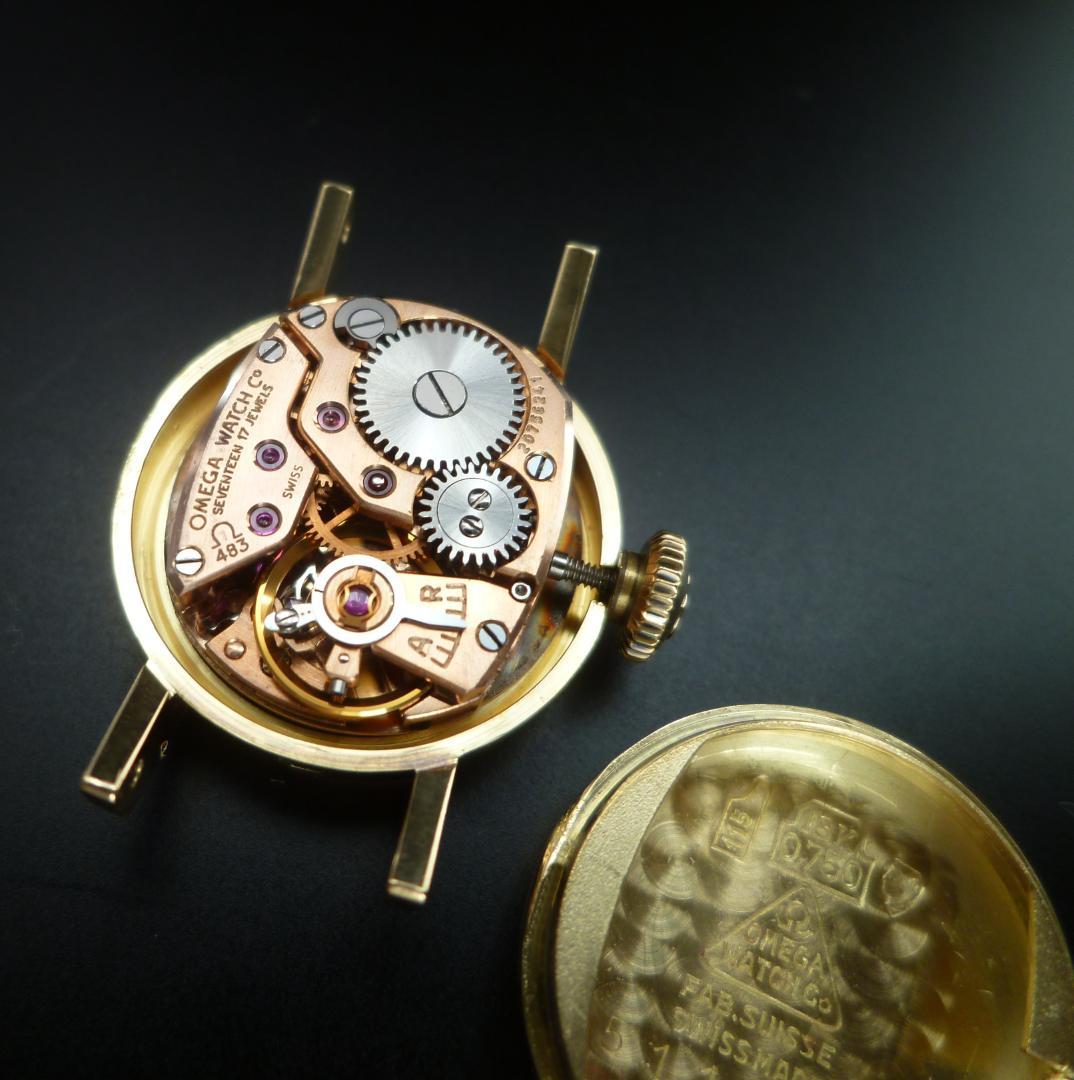 オメガ　1963年 18金無垢　カットガラス　レディース OH済　美品！