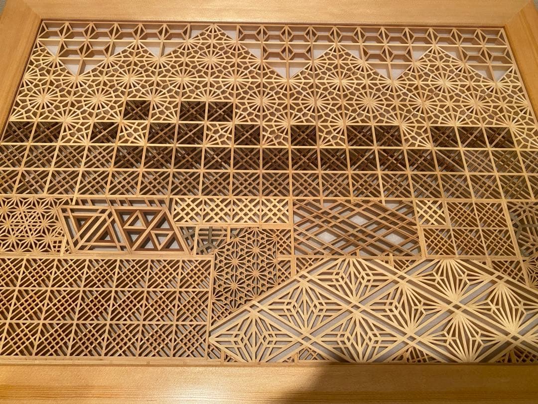 ①組子細工　テーブル　座卓　伝統工芸品