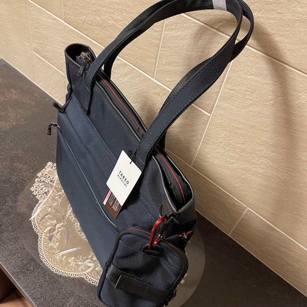 【新品】TAKEO KIKUCHI トートバッグ　紺　27,500円