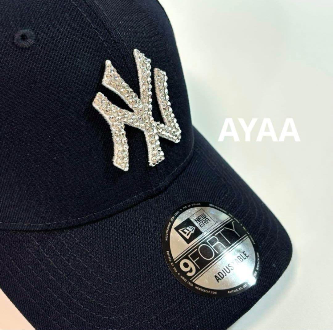 NEWERA キャップ デコ 9FORTY スワロフスキー ニューエラ ブラック