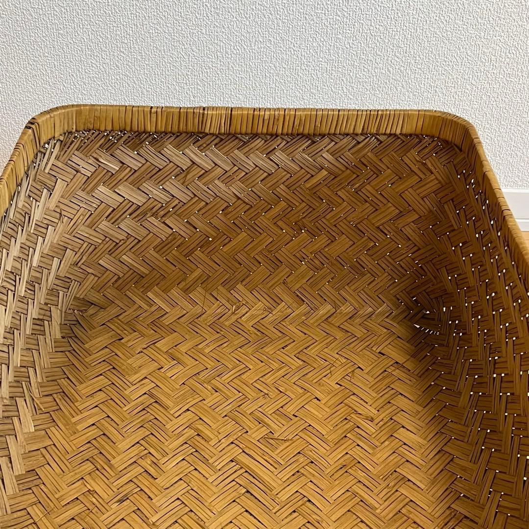 週末限定価格⭐️美品✨竹行李　古道具　アンティーク竹籠　収納カゴ昭和レトロ