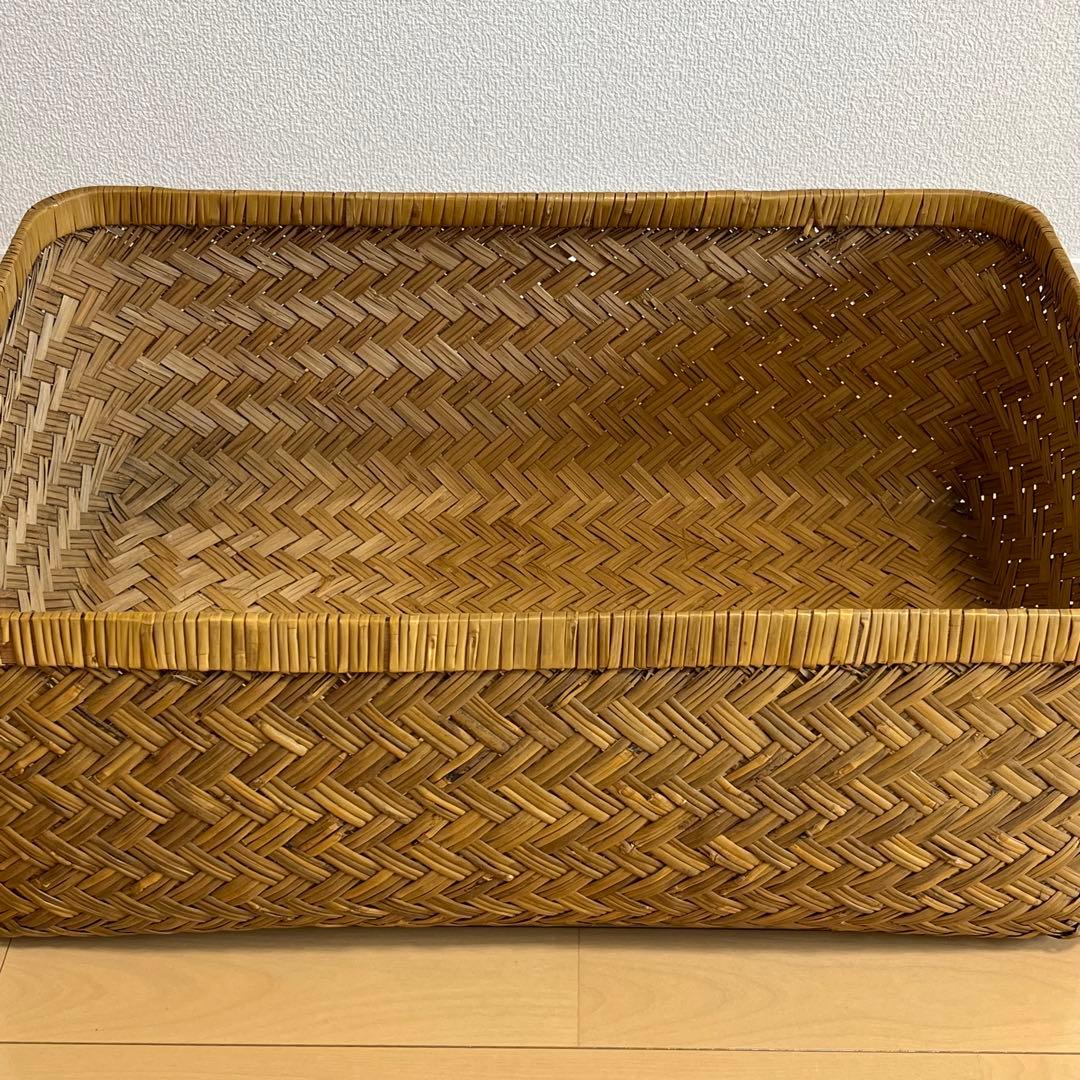 週末限定価格⭐️美品✨竹行李　古道具　アンティーク竹籠　収納カゴ昭和レトロ