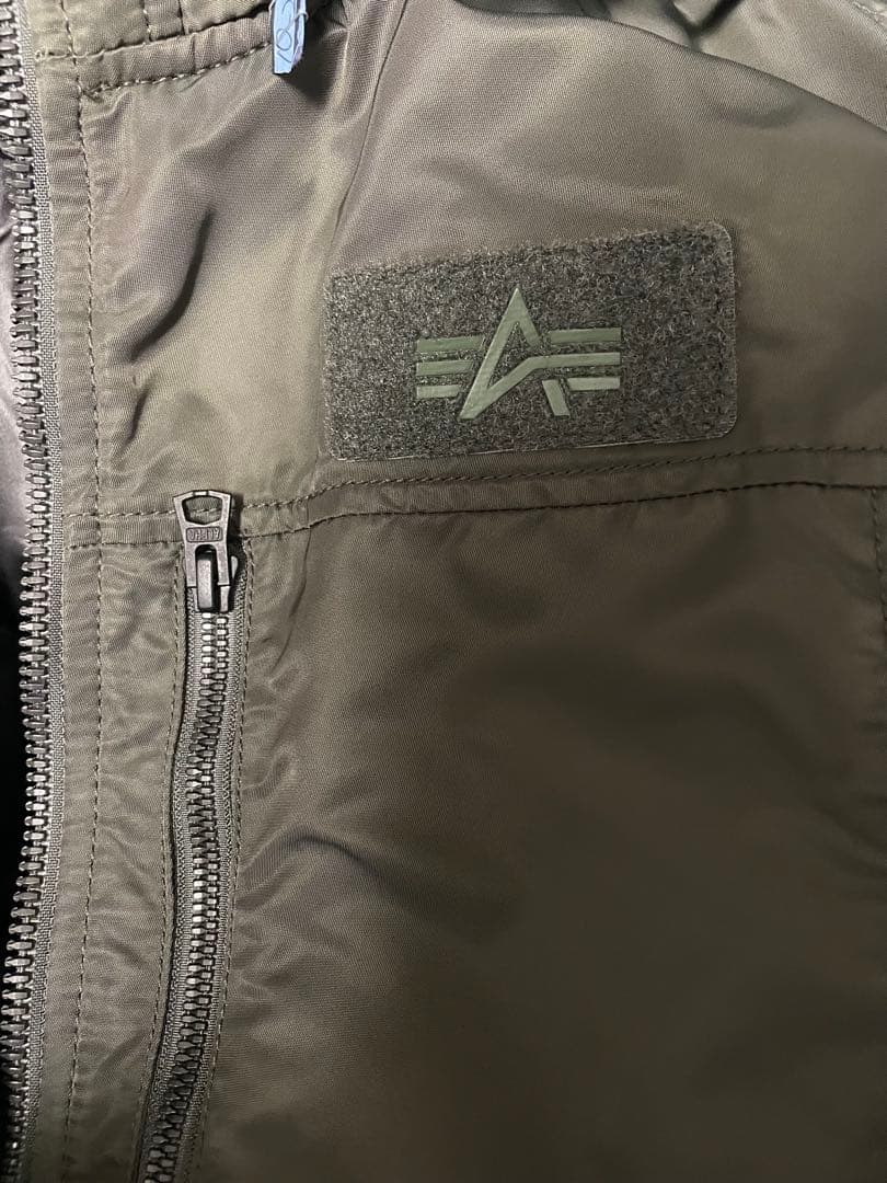 ALPHA INDUSTRIES MA-1 2WAY カーキ フード着脱可XL
