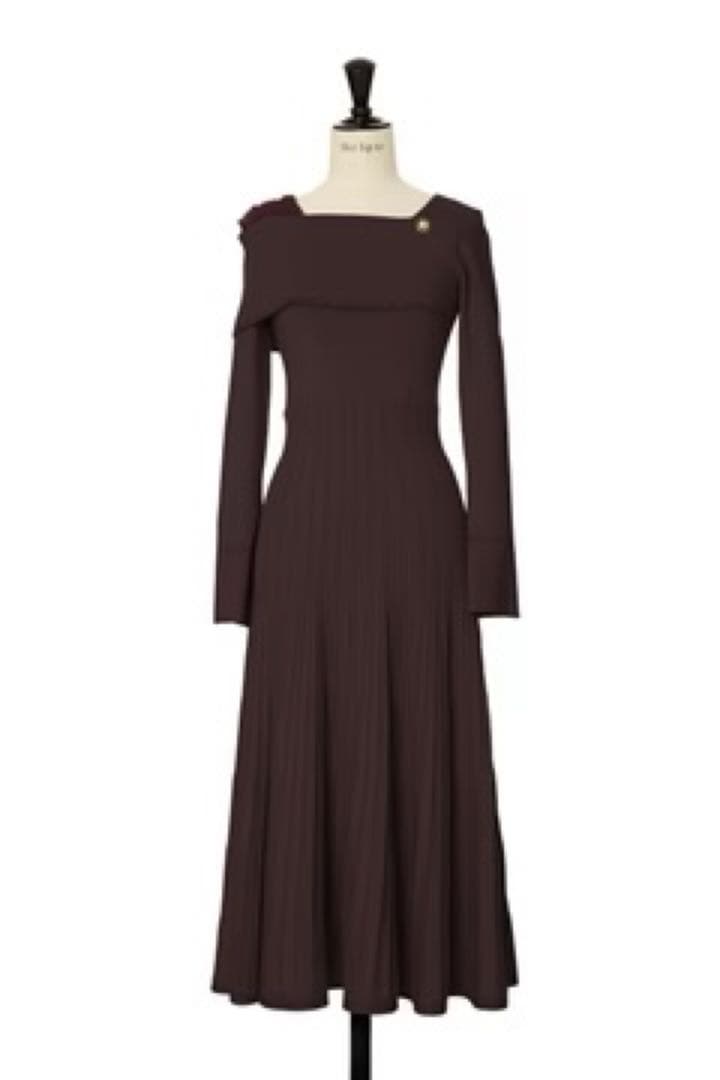 La Lueur Knit Dress bordeaux/sサイズ