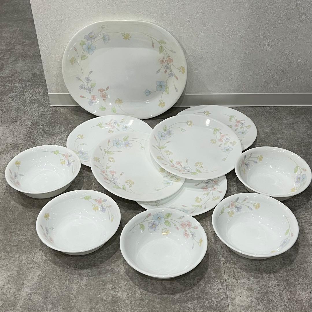 未使用 コレール メイブルーセット 廃盤希少品 プレート ボウル レトロ