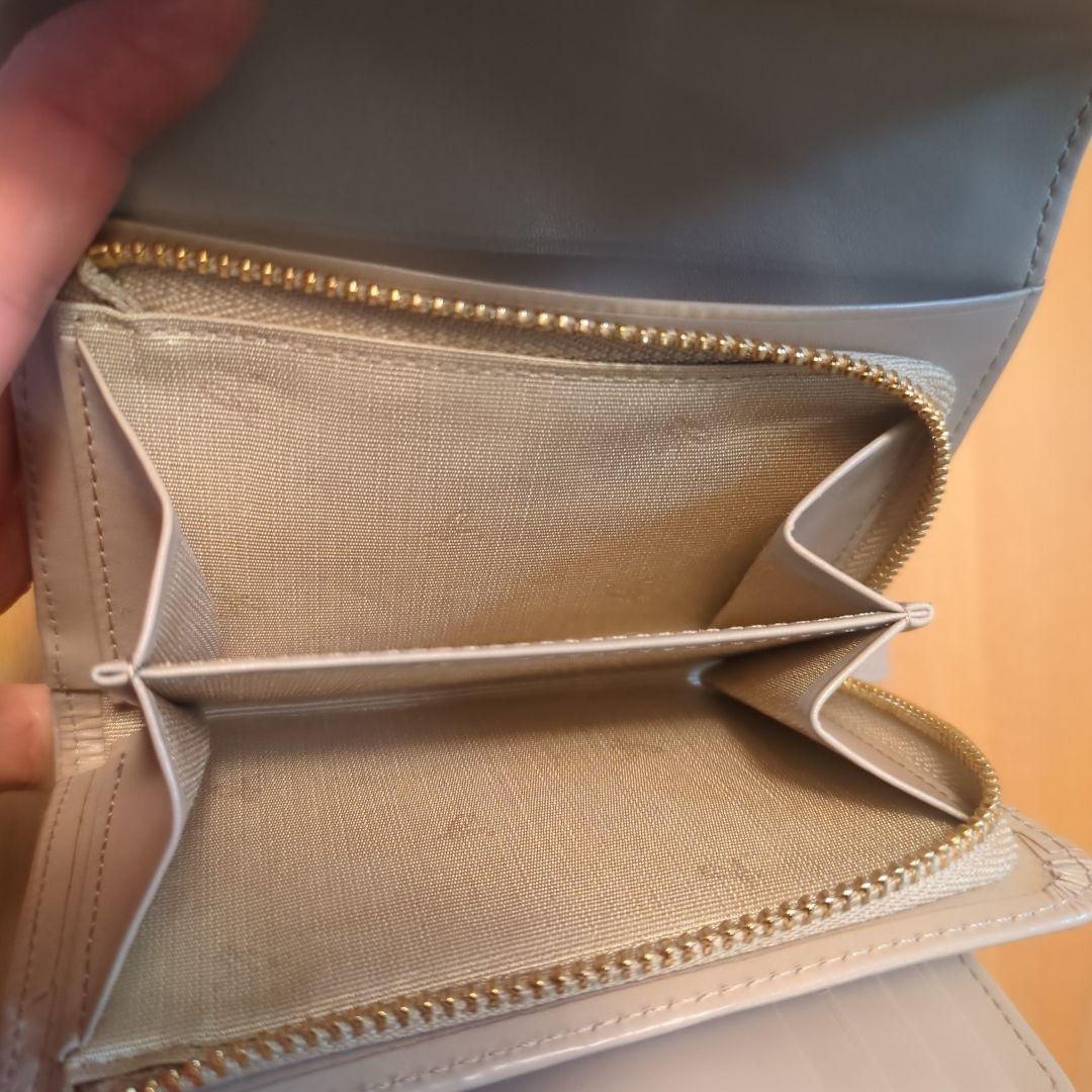 【美品】アニエスベー　ベージュ レザー 三つ折り財布