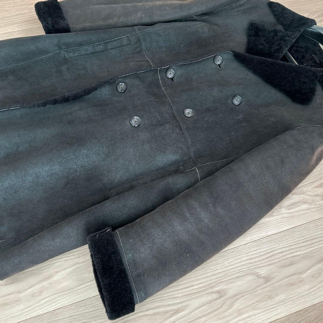 ソ*b様 ジルサンダー　ムートン　ロングコート　黒　48 XL レザー