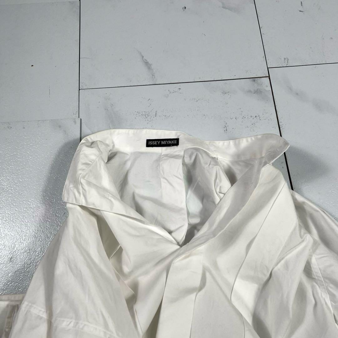 90s ISSEY MIYAKE MEN コットンポプリン 白シャツ XL