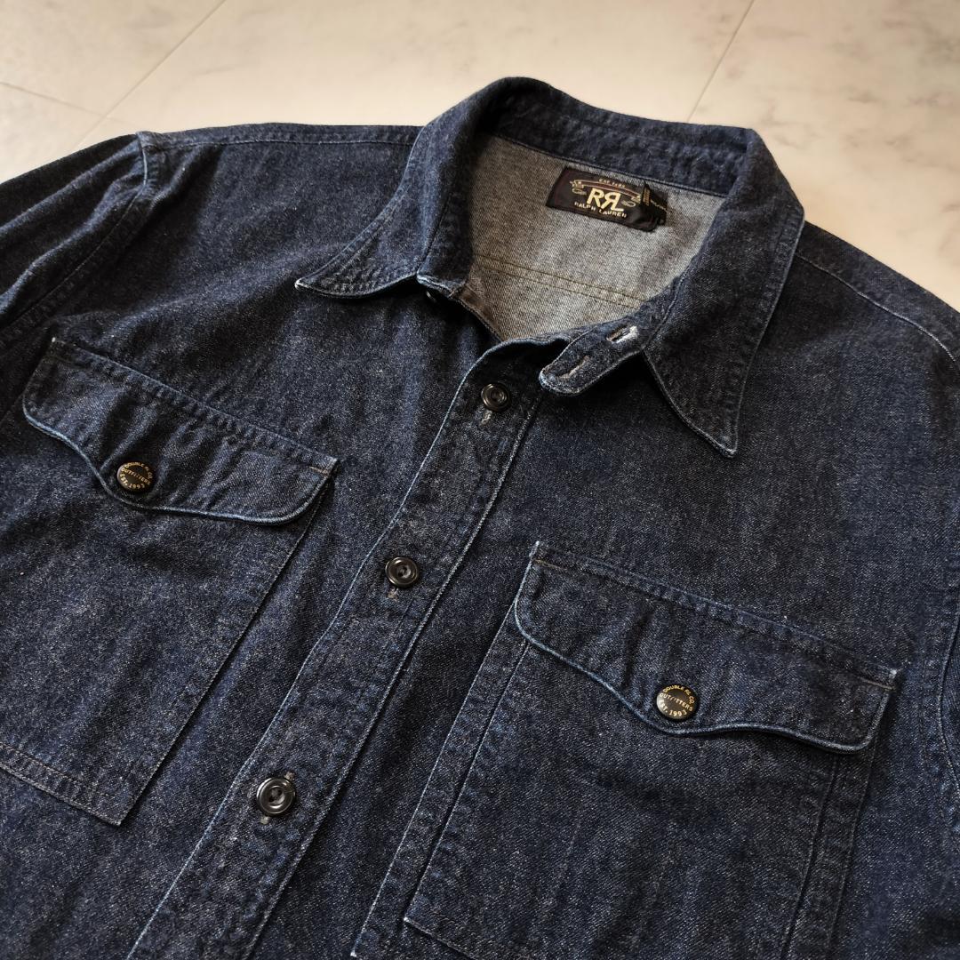 RRL デニムワークシャツ XL インディゴ ヴィンテージ加工 ダブルアールエル