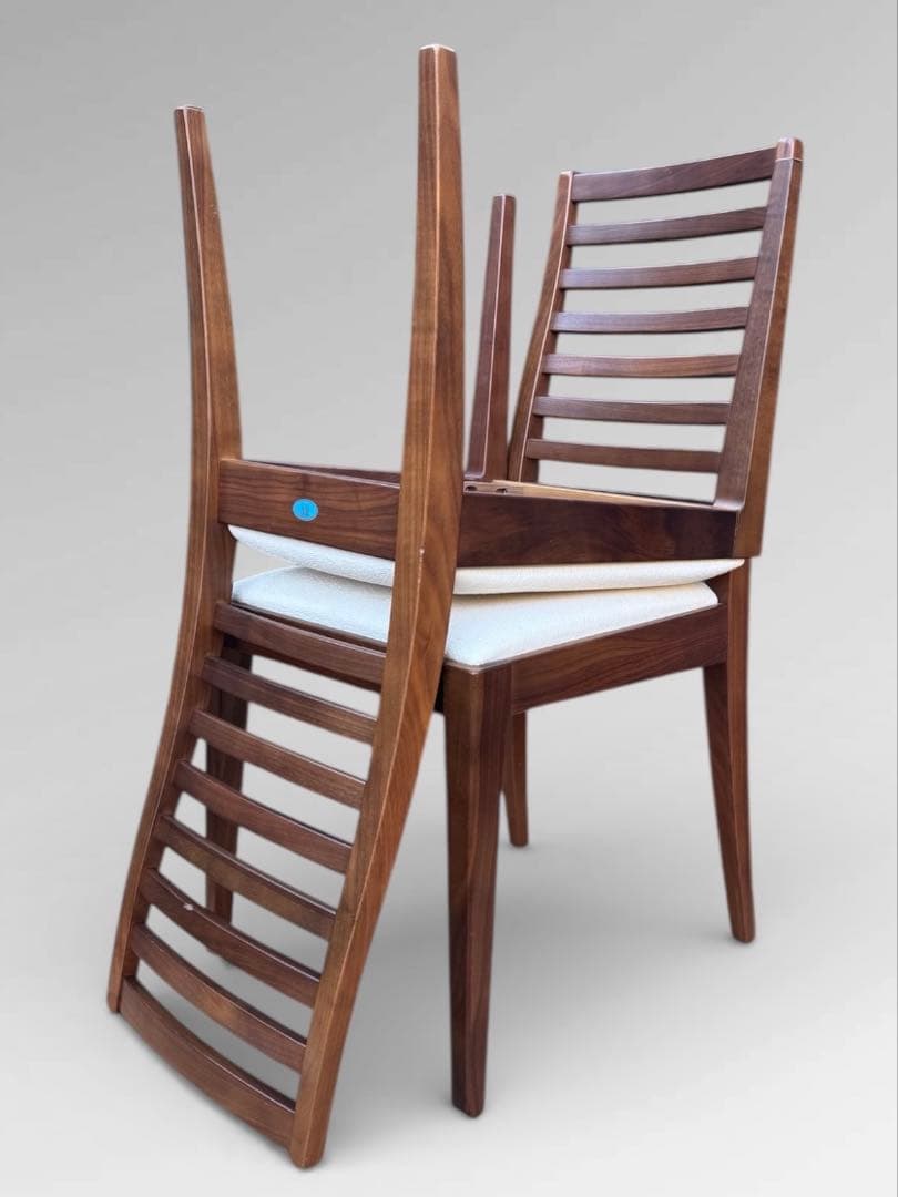 ②秋田木工 IDC大塚家具 ダイニングチェア ラダーバック 曲げ木 ２脚