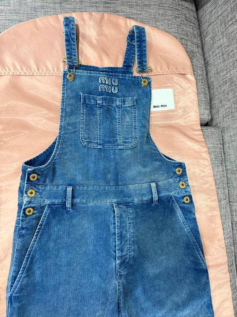 Miu Miu ミュウミュウロング オーバーオール コーデュロイ パンツ