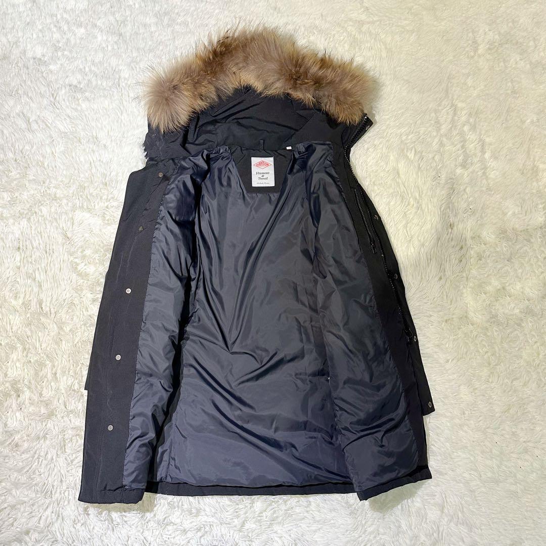 完売品 DANTON ダントン ロングダウン ブラック ファー36