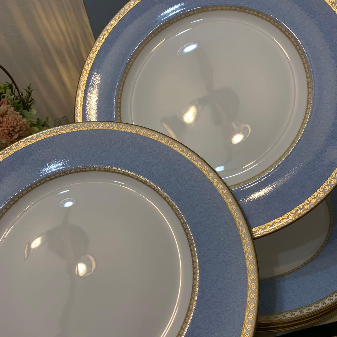 未使用　ウェッジウッド ユーランダー　パウダー　ペールブルー　27cmプレート