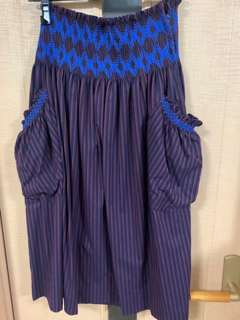 vivienne Westwoodストライプシャツスモッキングスカート