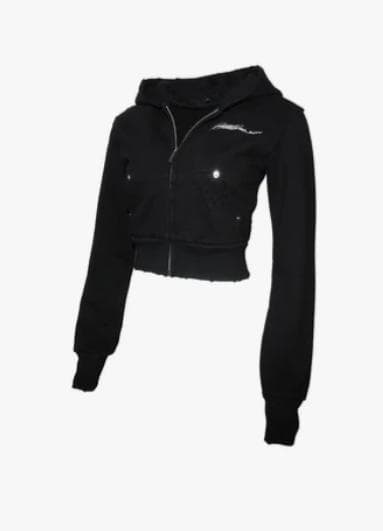 トップス zipup hoodie cropped theredthread bk