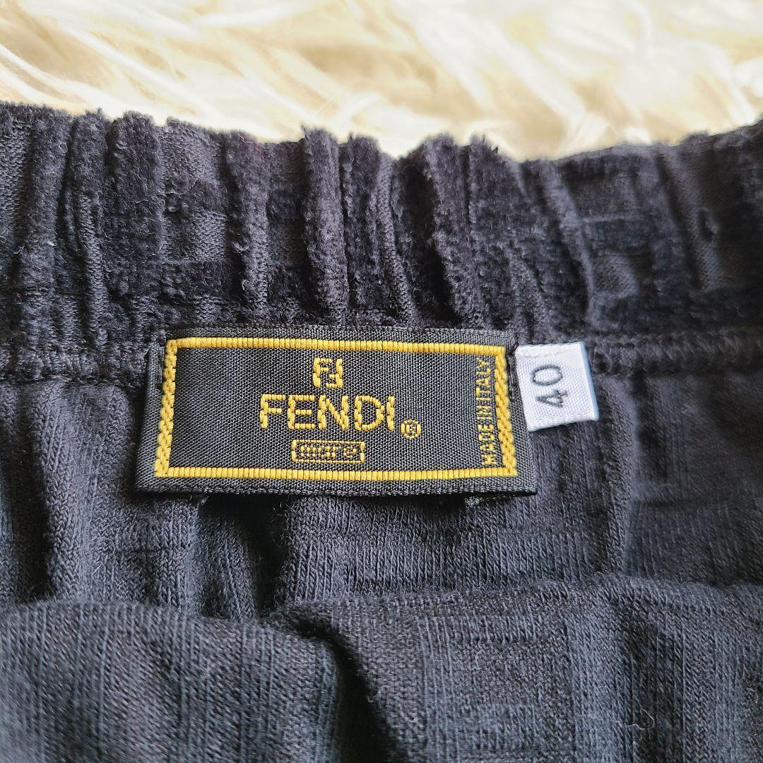 Lサイズ✨フェンディ スカート ズッカ ベロア 総柄 ストレッチ ウエストゴム