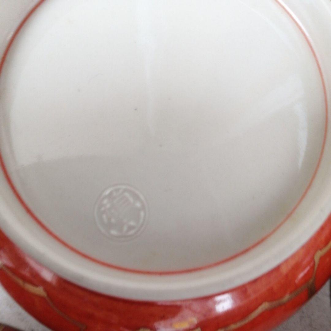 骨董　蓋物　煮物 蓋付茶碗　在銘　高麗赤絵　10客　木箱　会席膳　懐石料理