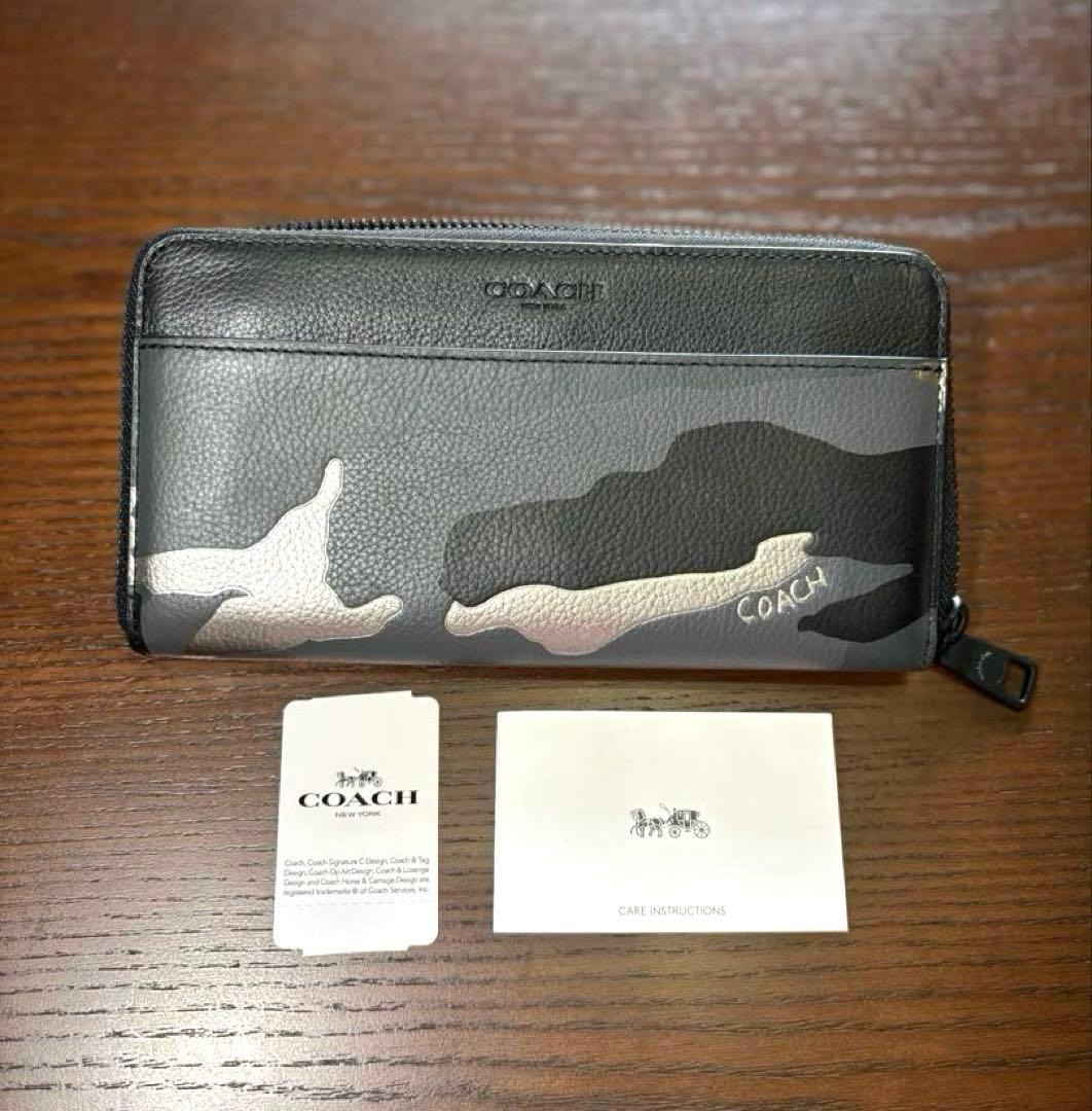 コーチ メタリック カモ プリント 長財布 F30280GRM 迷彩 カモフラ