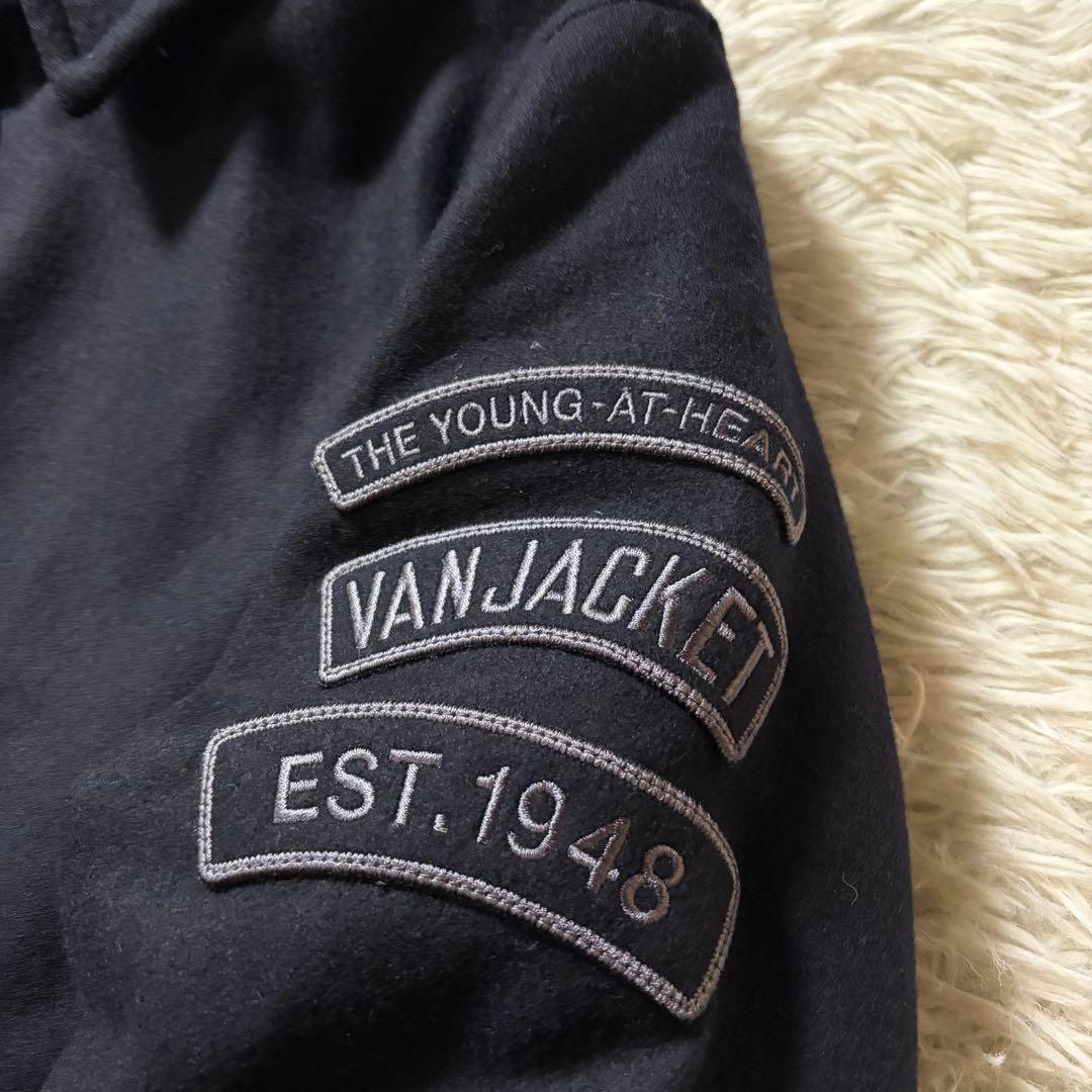 未使用/タグ付■VAN JACKET ステンカラーコート　ワッペン　ネイビー　M