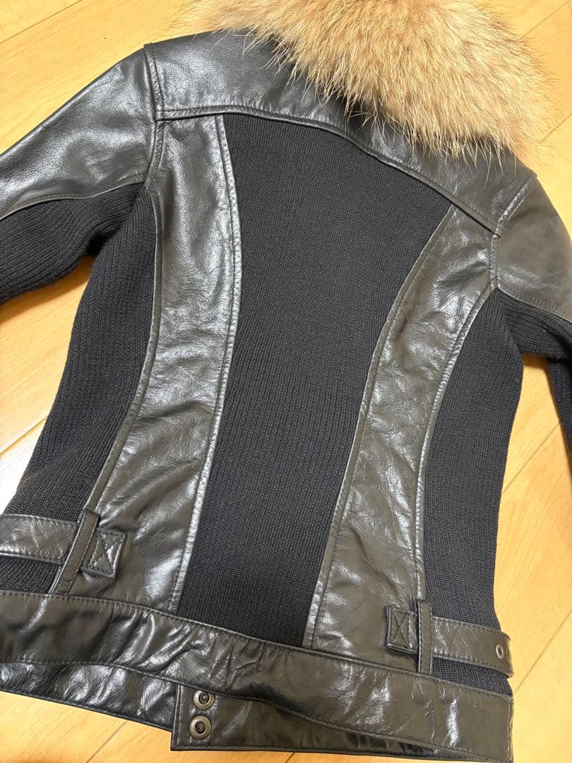 アビレックス　ファー襟付きレザージャケット　S