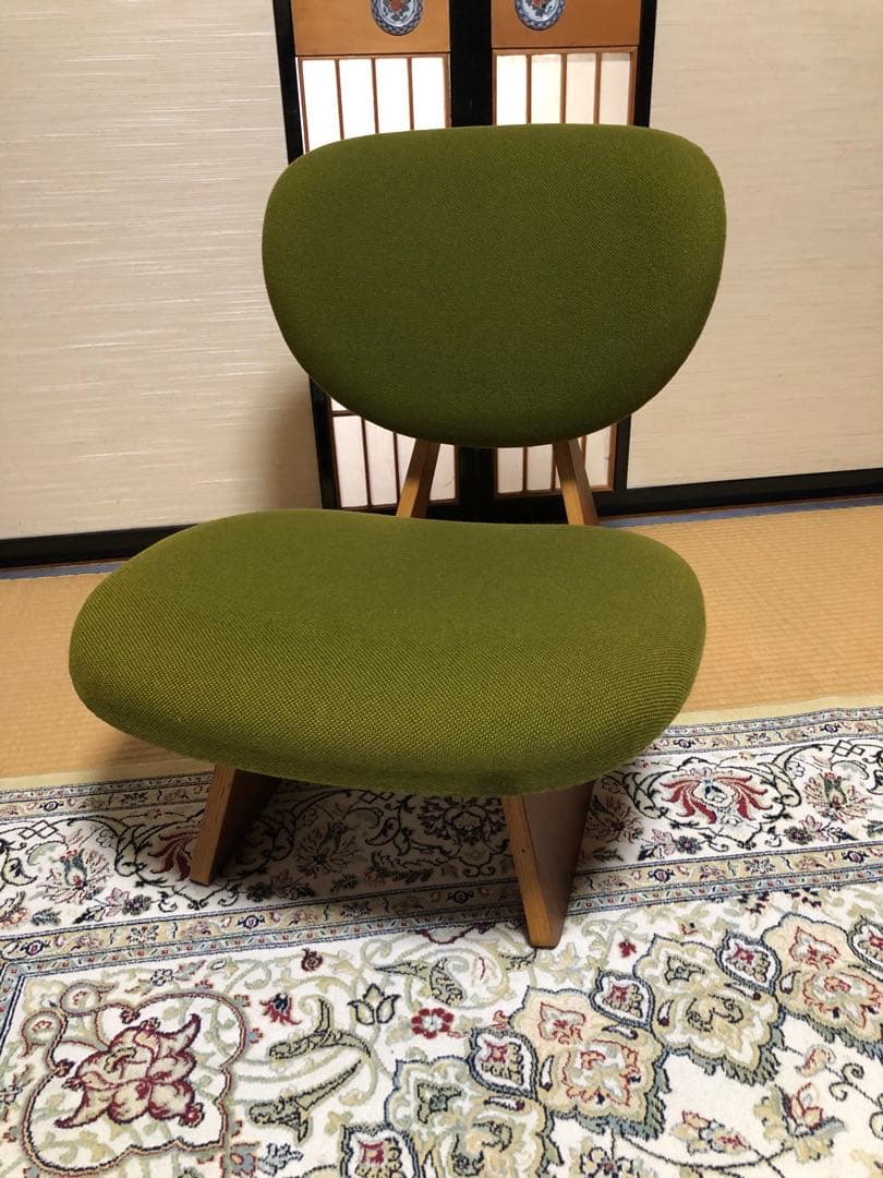 天童木工　低座イス　グリーン