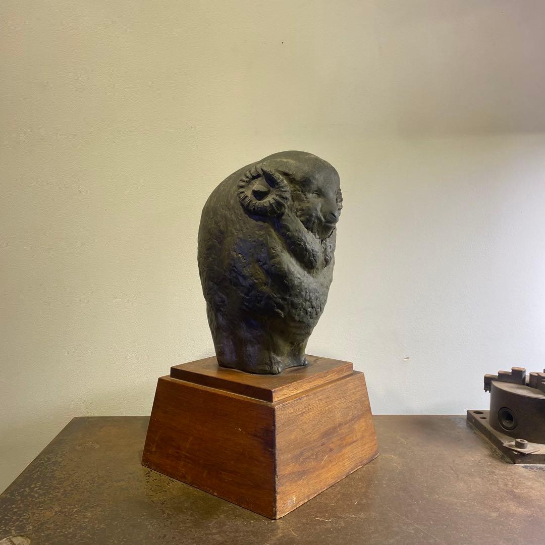 詳細不明の羊の銅像 アンティーク