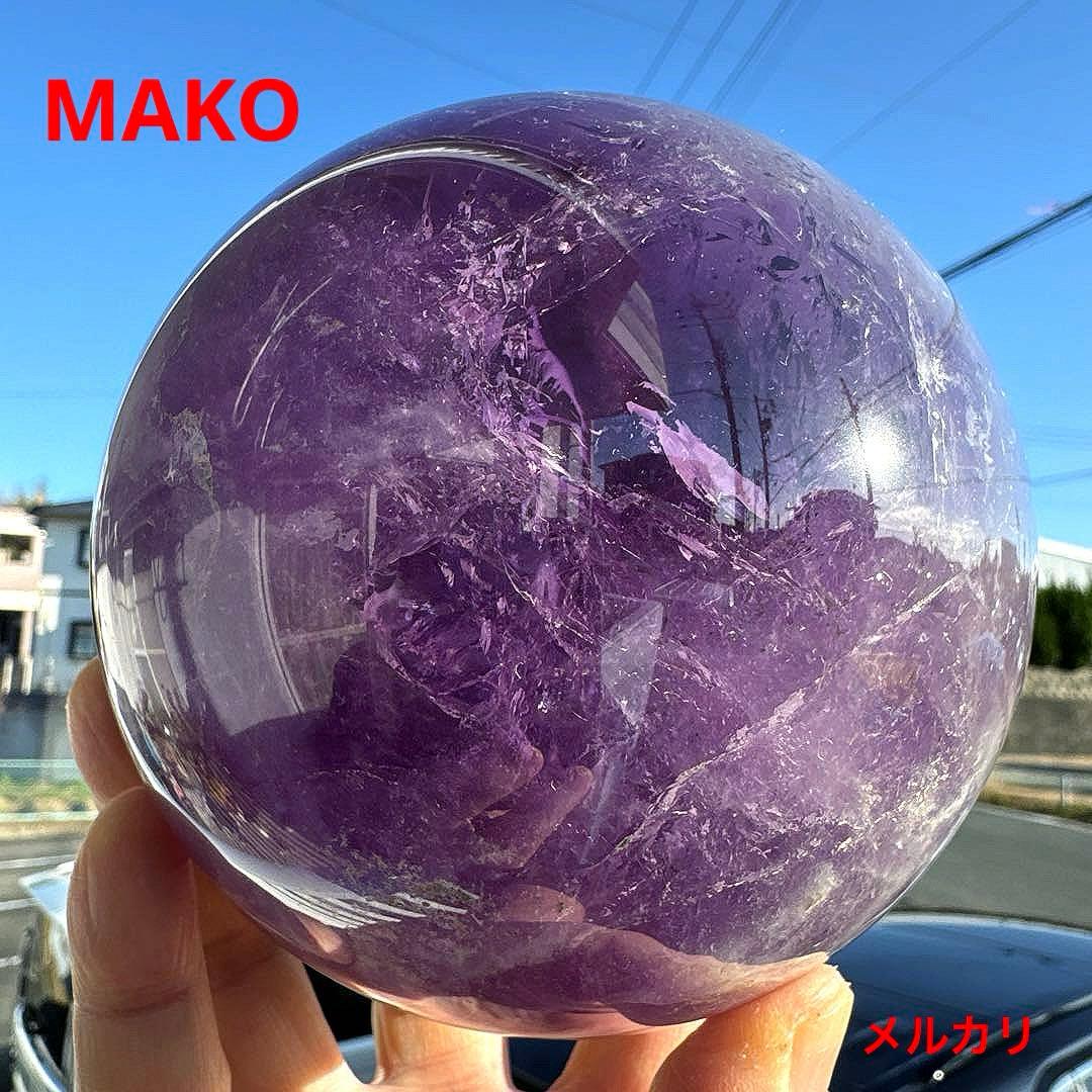 M1855☆アメジスト丸玉直径120mm2.4Kg☆天然石☆N51102