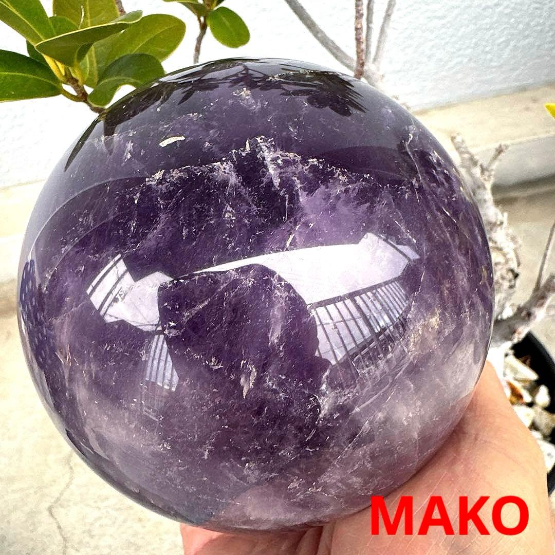 M1855☆アメジスト丸玉直径120mm2.4Kg☆天然石☆N51102