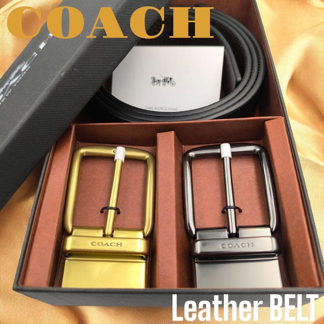 新品✨COACH コーチ レザー ベルト セット メンズ リバーシブル